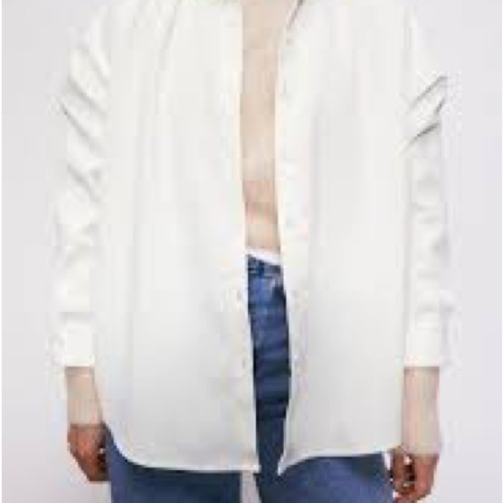 White Corduroy Button-Up Shirt